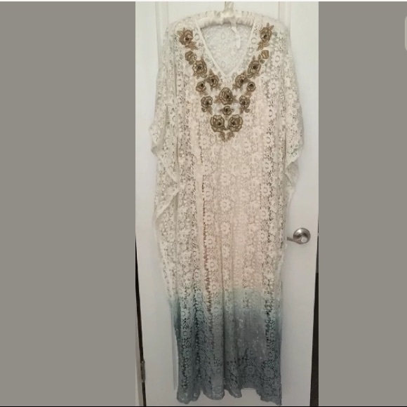 ISO Soft surroundings jarana cotton lace kaftan - Picture 2 of 7